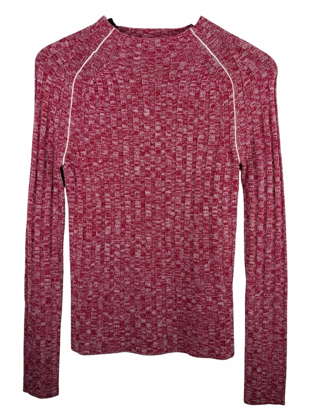 J. Crew | Berry Marled Wide Ribbed Mockneck Wool Sweater New